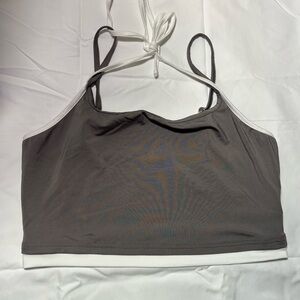 SHEIN Gray and White Crop Top